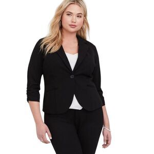 Torrid Studio Black Ponte Tailored Fit Blazer Jacket 2 2x
